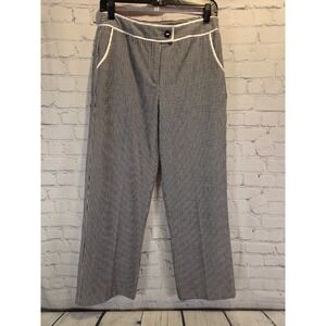 Harve Benard Ankle Slacks Trousers Seersucker Striped Gray & White Sz 6